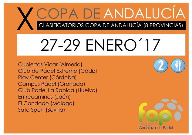 Cartel clasificatorias X Copa de Andalucía absoluta