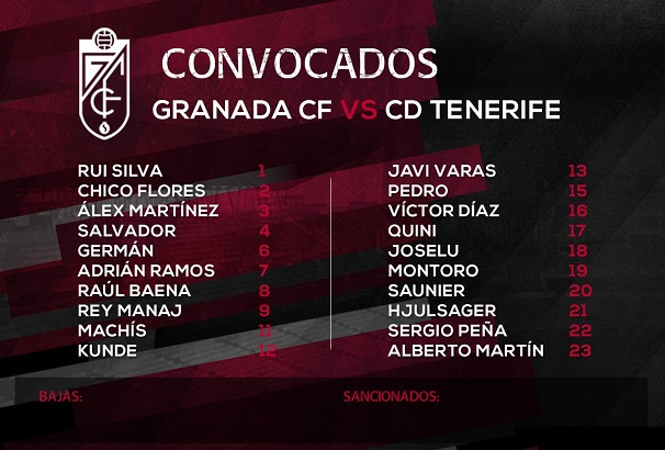 CONVOCADOS TENERIFE