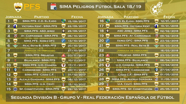 Calendario SIMA PFS 2018