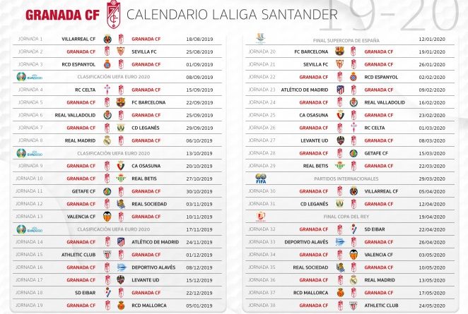 Calendario final gcf 19