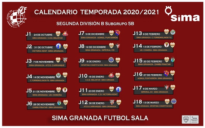 Calendario Grupo V Fase
